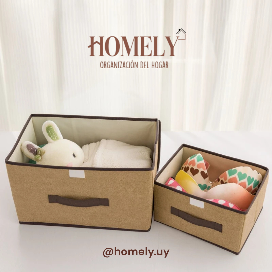 Set 2 cajas organizadoras plegables c/ tapa